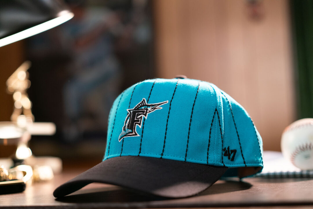 Los Angeles Angels Rawlings '47 Brand Pinstripe Hitch Hat - Image 7