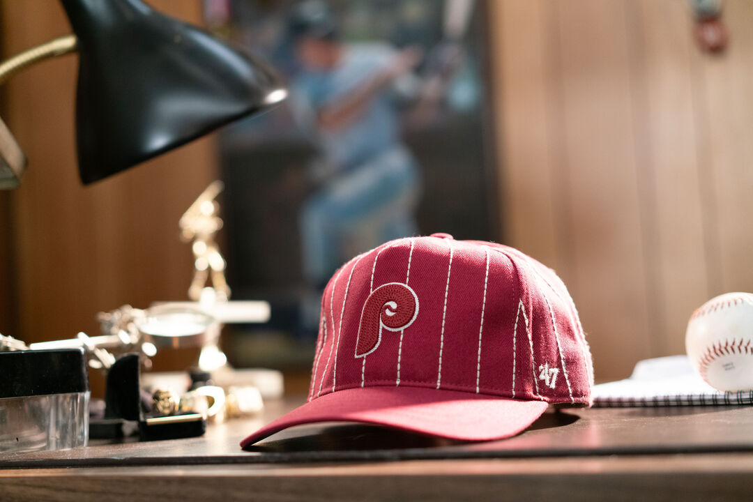 Los Angeles Angels Rawlings '47 Brand Pinstripe Hitch Hat - Image 9